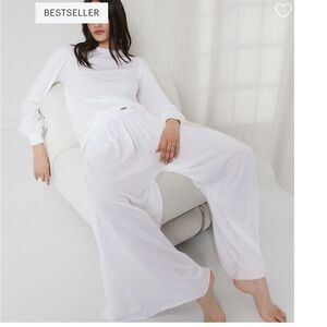 Lunya Wide Leg Organic Pima Cotton Pant, Size Small